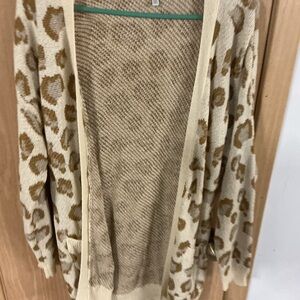 Hayden Animal Print Tan Cardigan